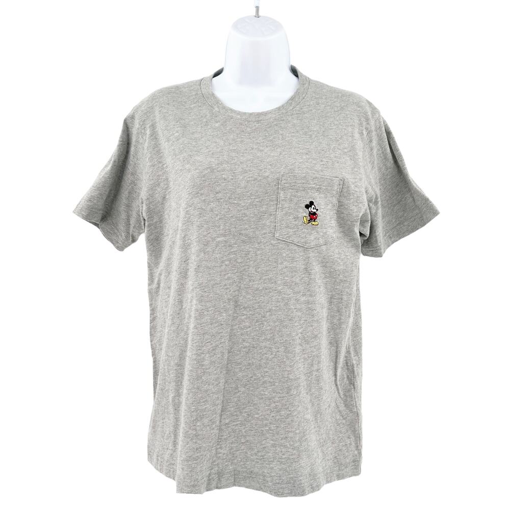 UNIQLO Mickey Mouse Tee Embroidered Gray Small